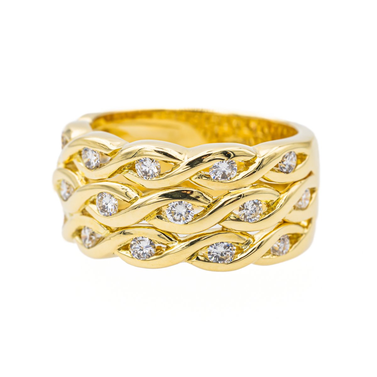 Bague Bandeau en or jaune et diamants - Castafiore