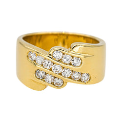 Bague Bandeau en or jaune et diamants - Castafiore