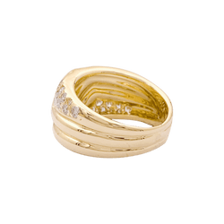 Bague Bandeau en or jaune et diamants - Castafiore
