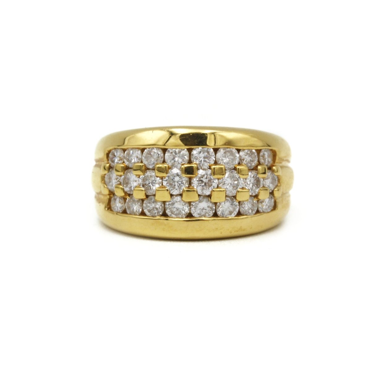 Bague Bandeau en or jaune et diamants - Castafiore