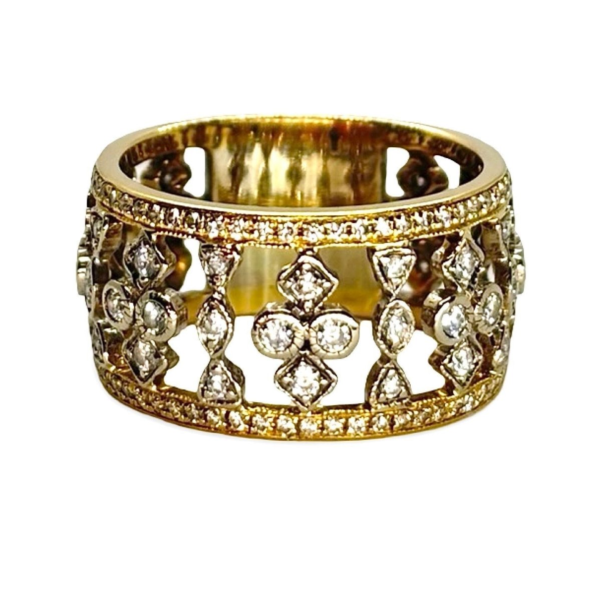 Bague Bandeau en or jaune et diamants - Castafiore