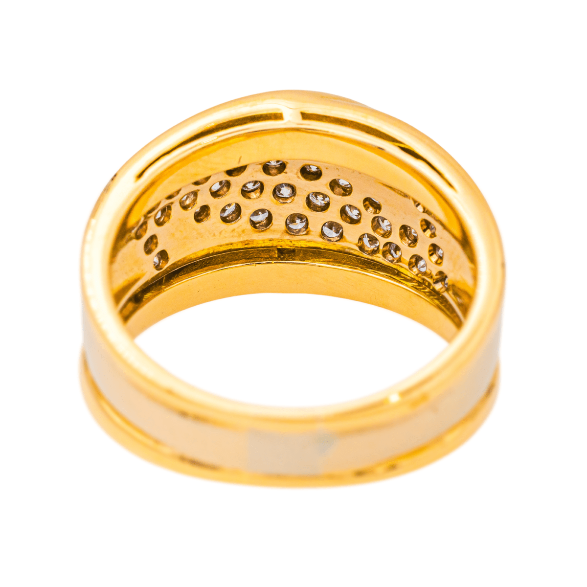 Bague Bandeau en or jaune et diamants - Castafiore