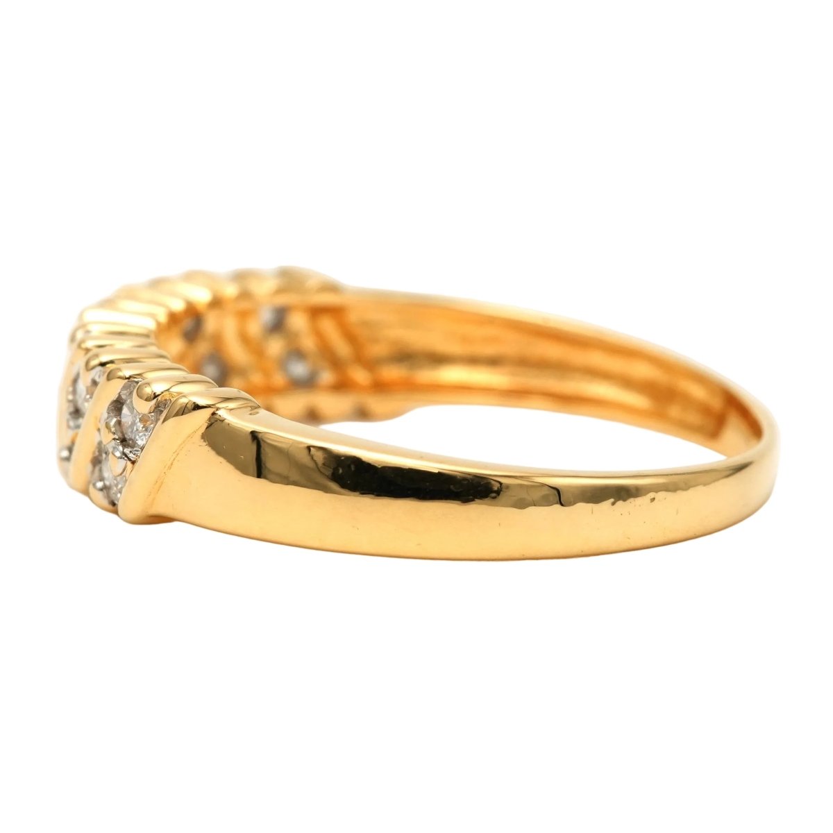 Bague Bandeau en or jaune et diamants - Castafiore