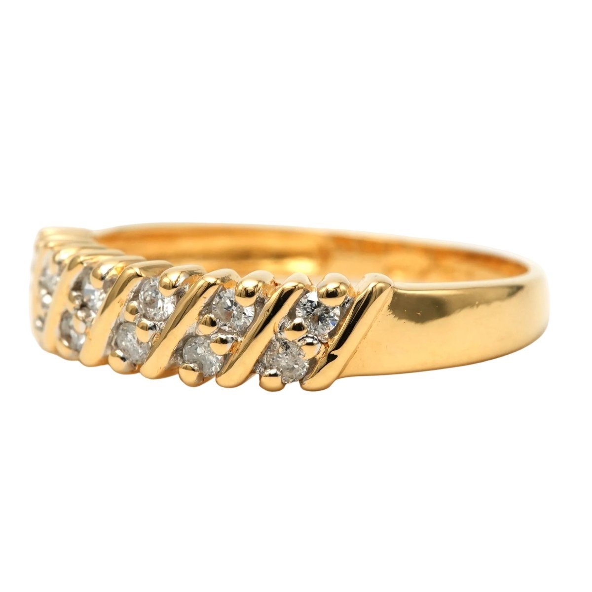 Bague Bandeau en or jaune et diamants - Castafiore