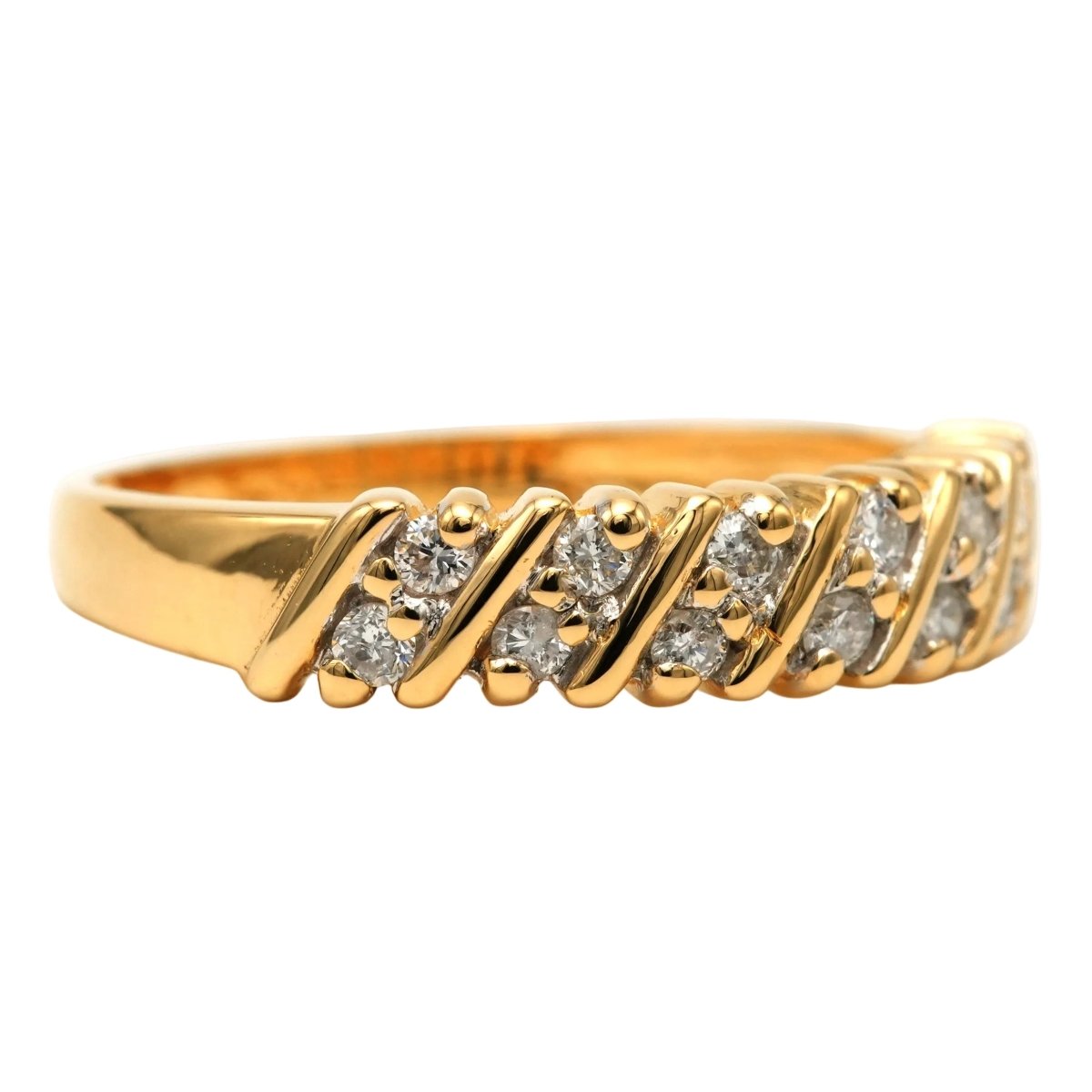 Bague Bandeau en or jaune et diamants - Castafiore