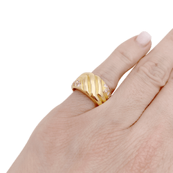 Bague Bandeau en or jaune et diamants - Castafiore