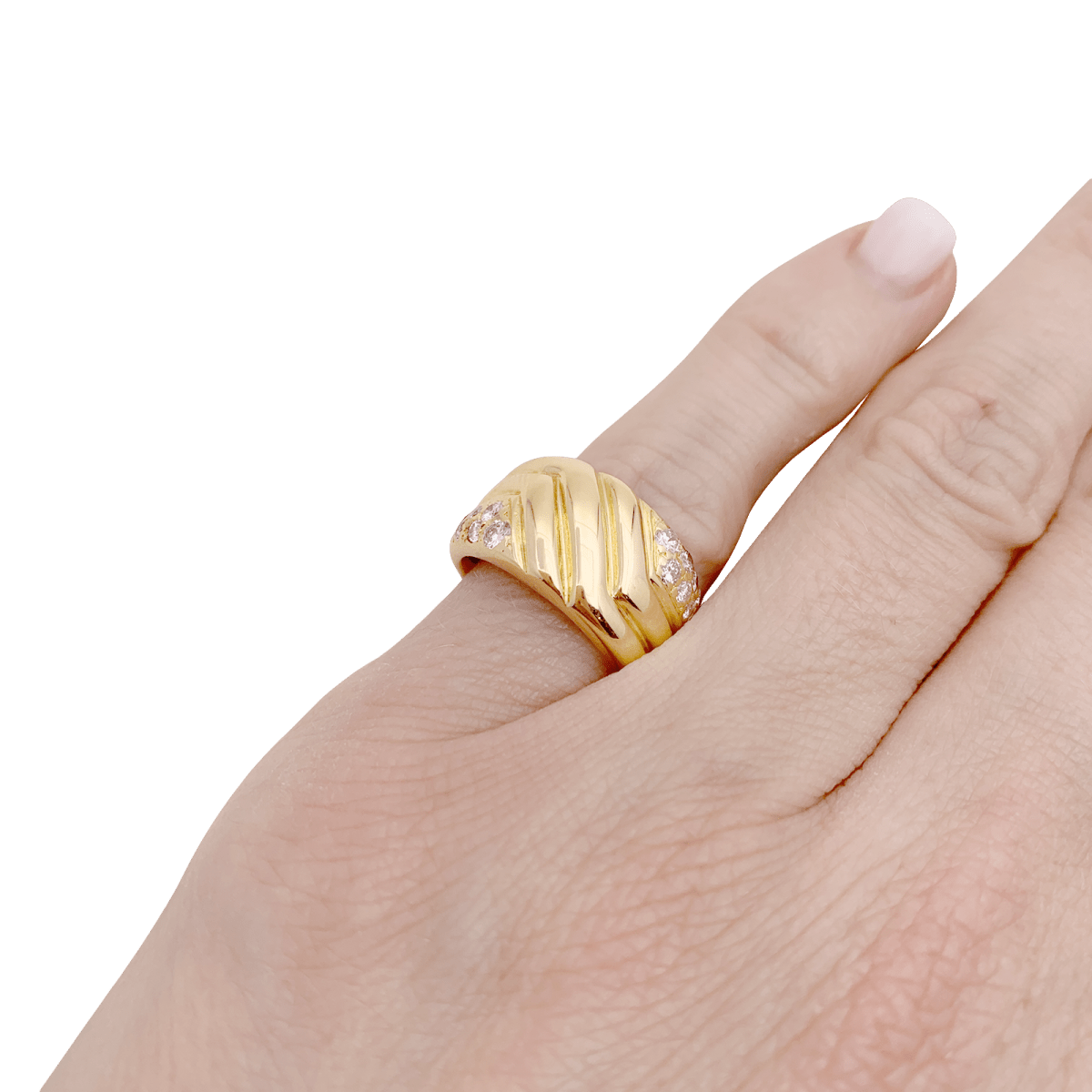 Bague Bandeau en or jaune et diamants - Castafiore