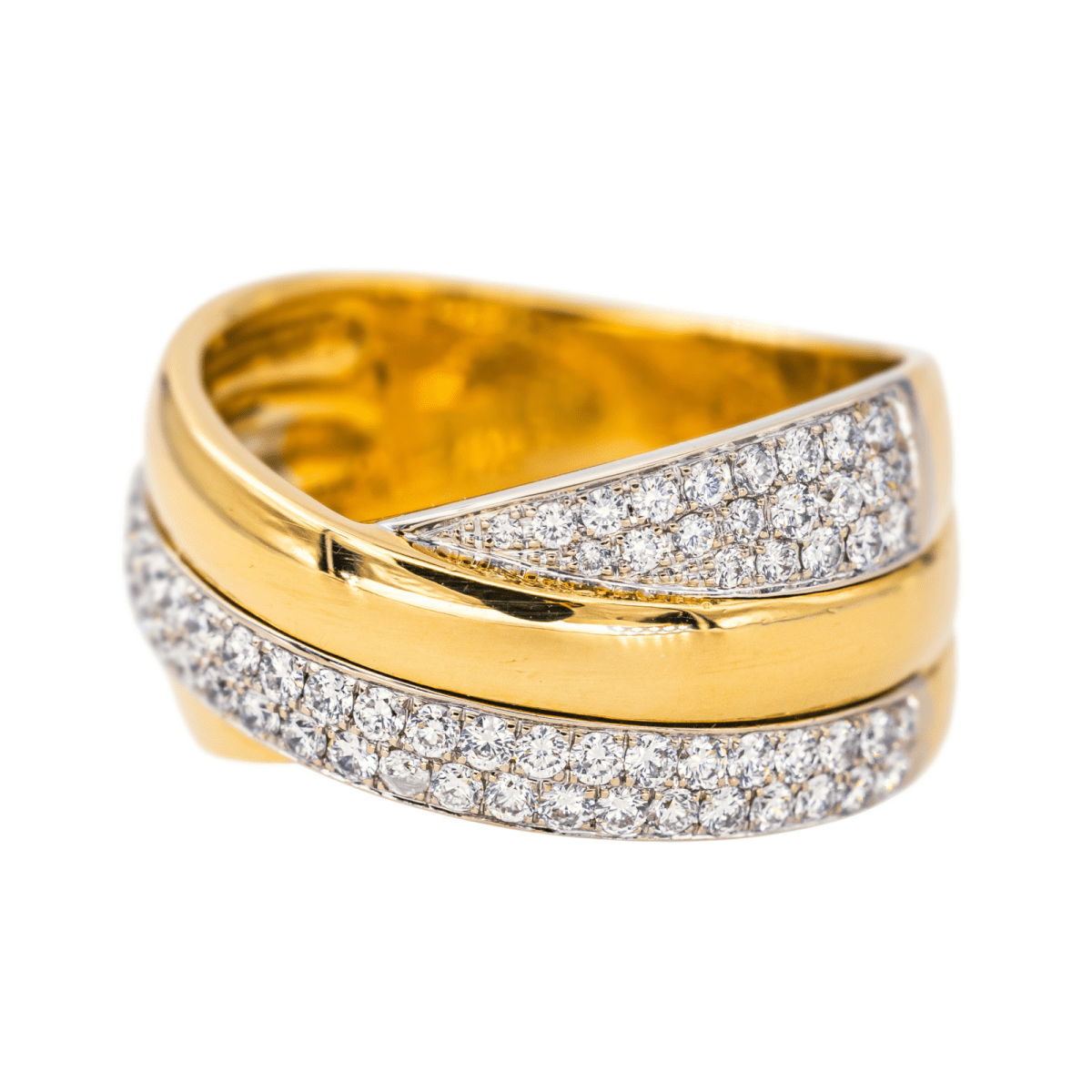 Bague Bandeau en or jaune et diamants - Castafiore