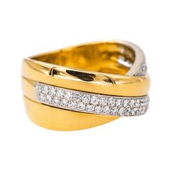 Bague Bandeau en or jaune et diamants - Castafiore