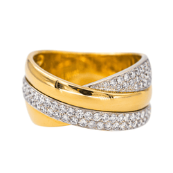 Bague Bandeau en or jaune et diamants - Castafiore