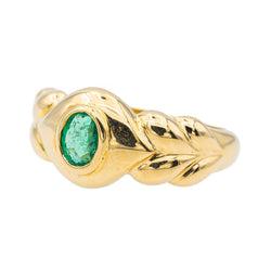 Bague Bandeau en or jaune et émeraude - Castafiore