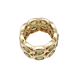 Ring headband yellow gold and peridots.
