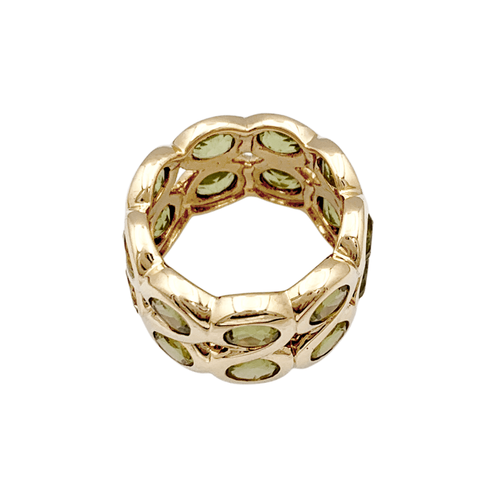 Ring headband yellow gold and peridots.