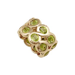 Ring headband yellow gold and peridots.