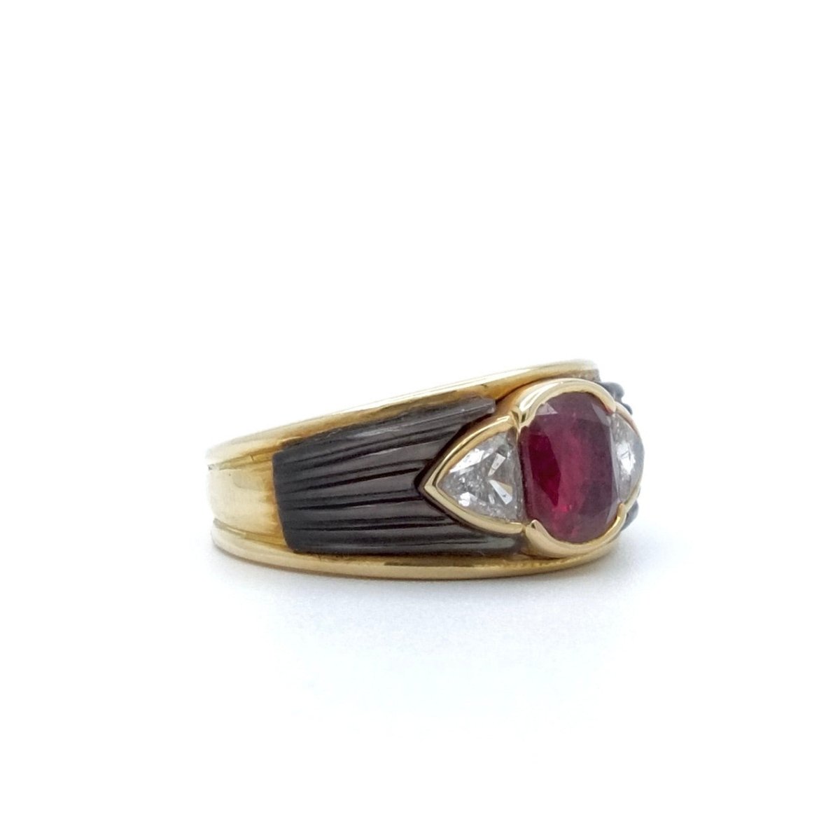 Bague Bandeau en or jaune et rubis - Castafiore