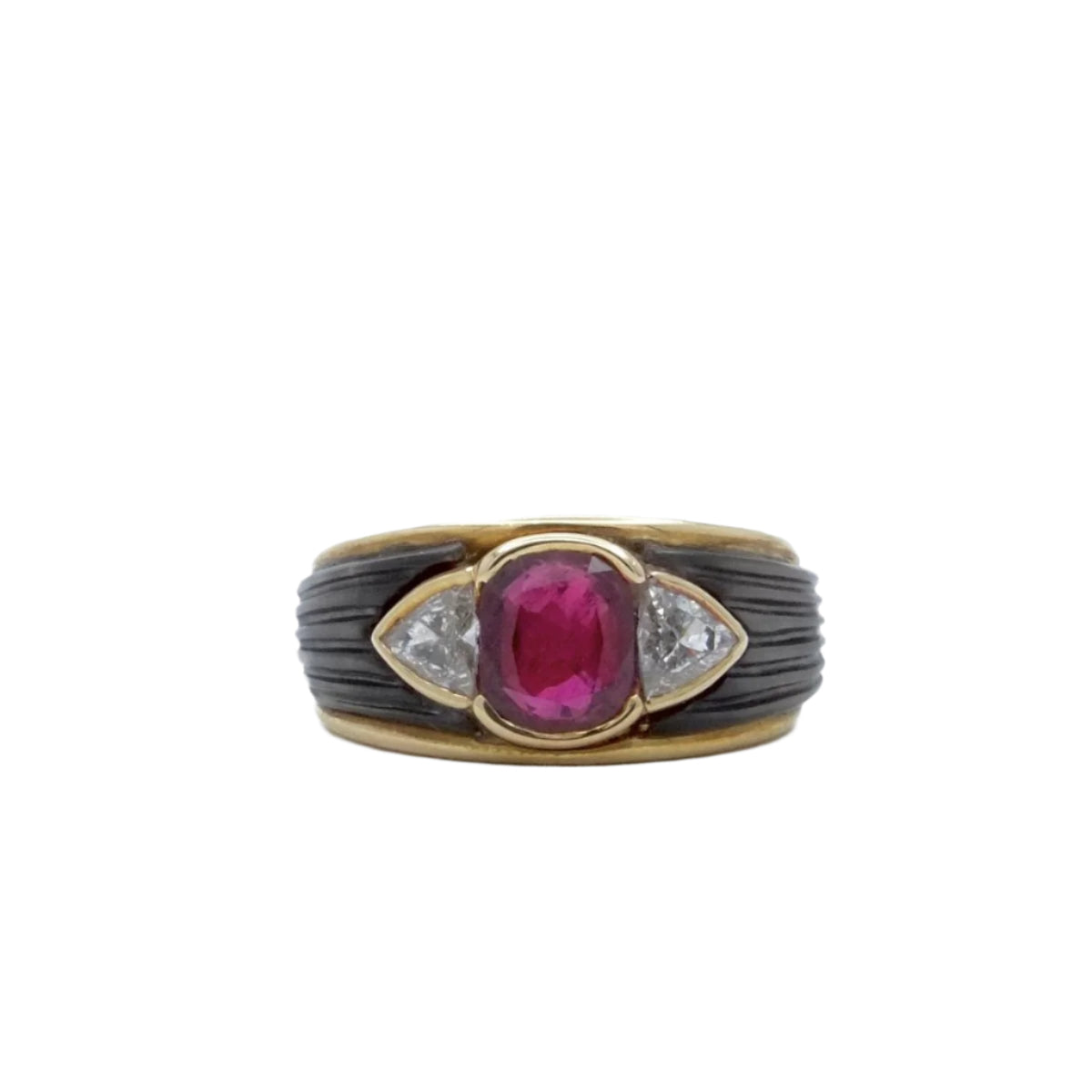 Bague Bandeau en or jaune et rubis - Castafiore