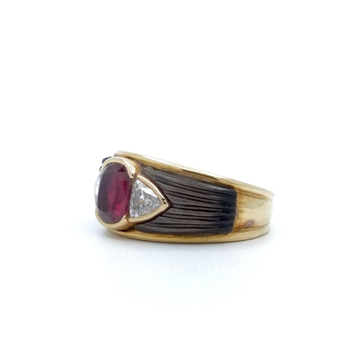 Bague Bandeau en or jaune et rubis - Castafiore