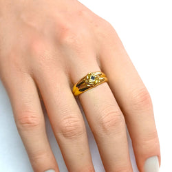 Bague Bandeau en or jaune et saphir - Castafiore