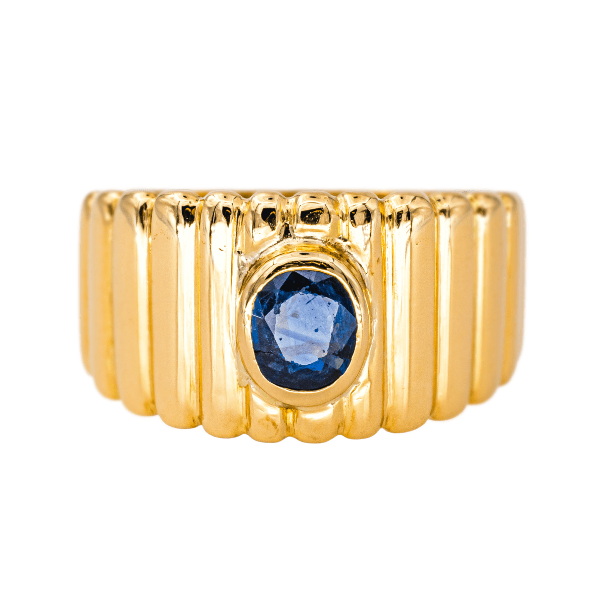 Bague Bandeau en or jaune et saphir - Castafiore