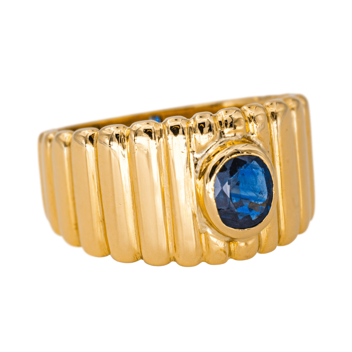 Bague Bandeau en or jaune et saphir - Castafiore