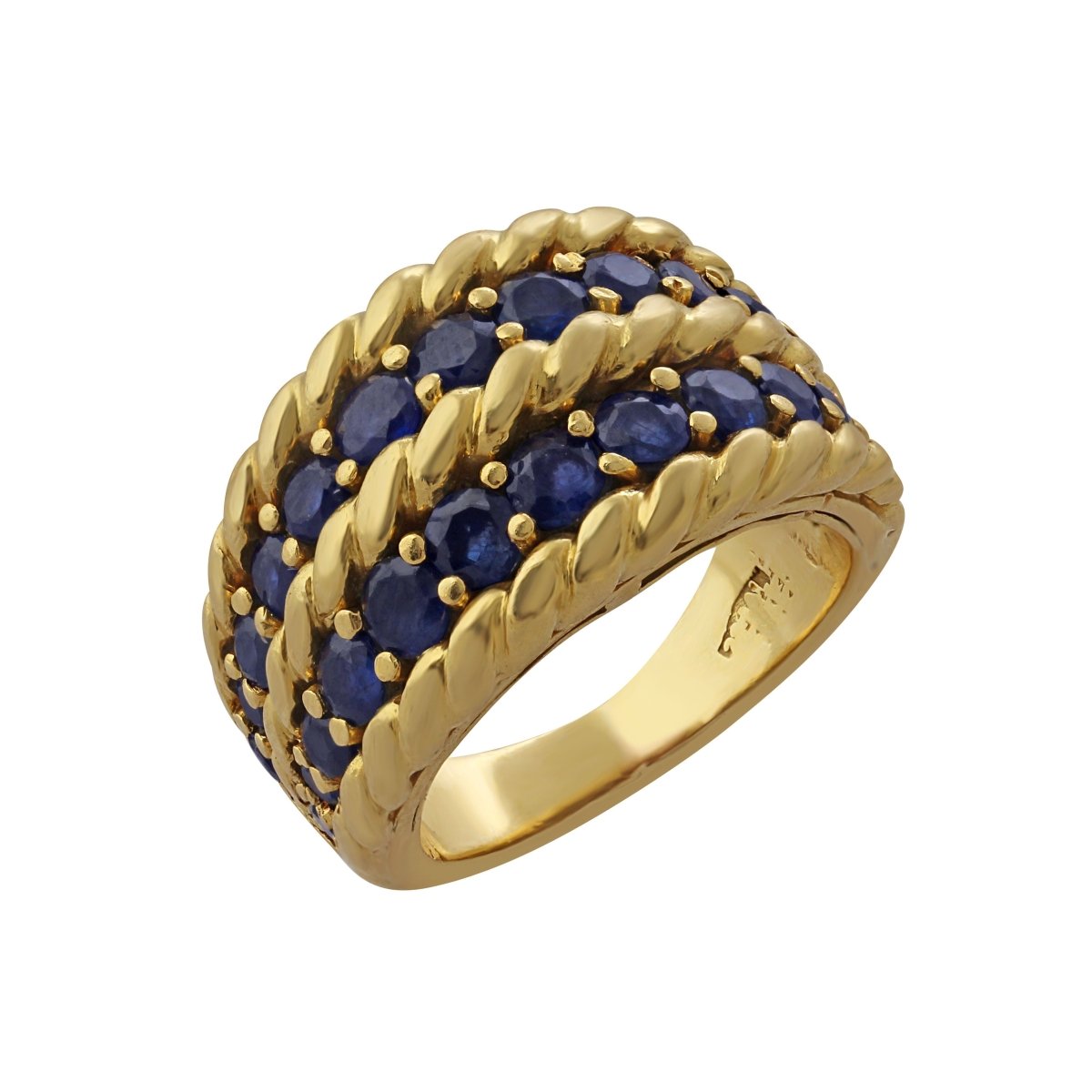 Bague Bandeau en or jaune et saphirs - Castafiore