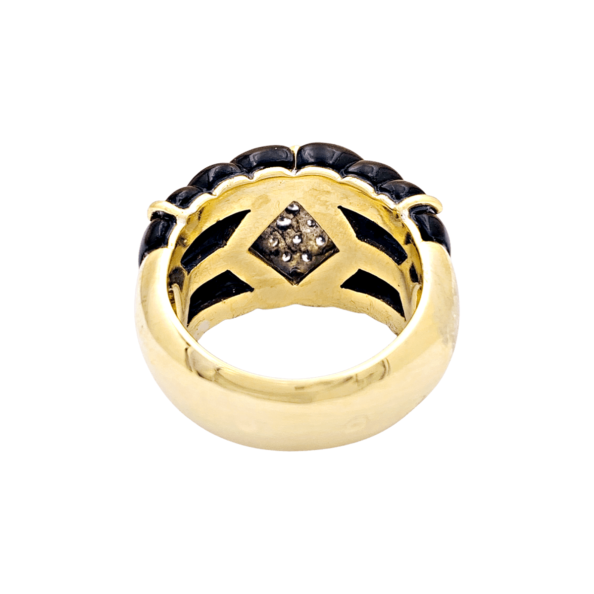 Bague Bandeau en or jaune, onyx et diamants - Castafiore