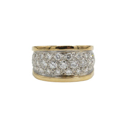 Bague Bandeau en or jaune, or blanc et diamants - Castafiore