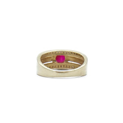 Bague Bandeau en or jaune, or blanc, rubis et diamants - Castafiore