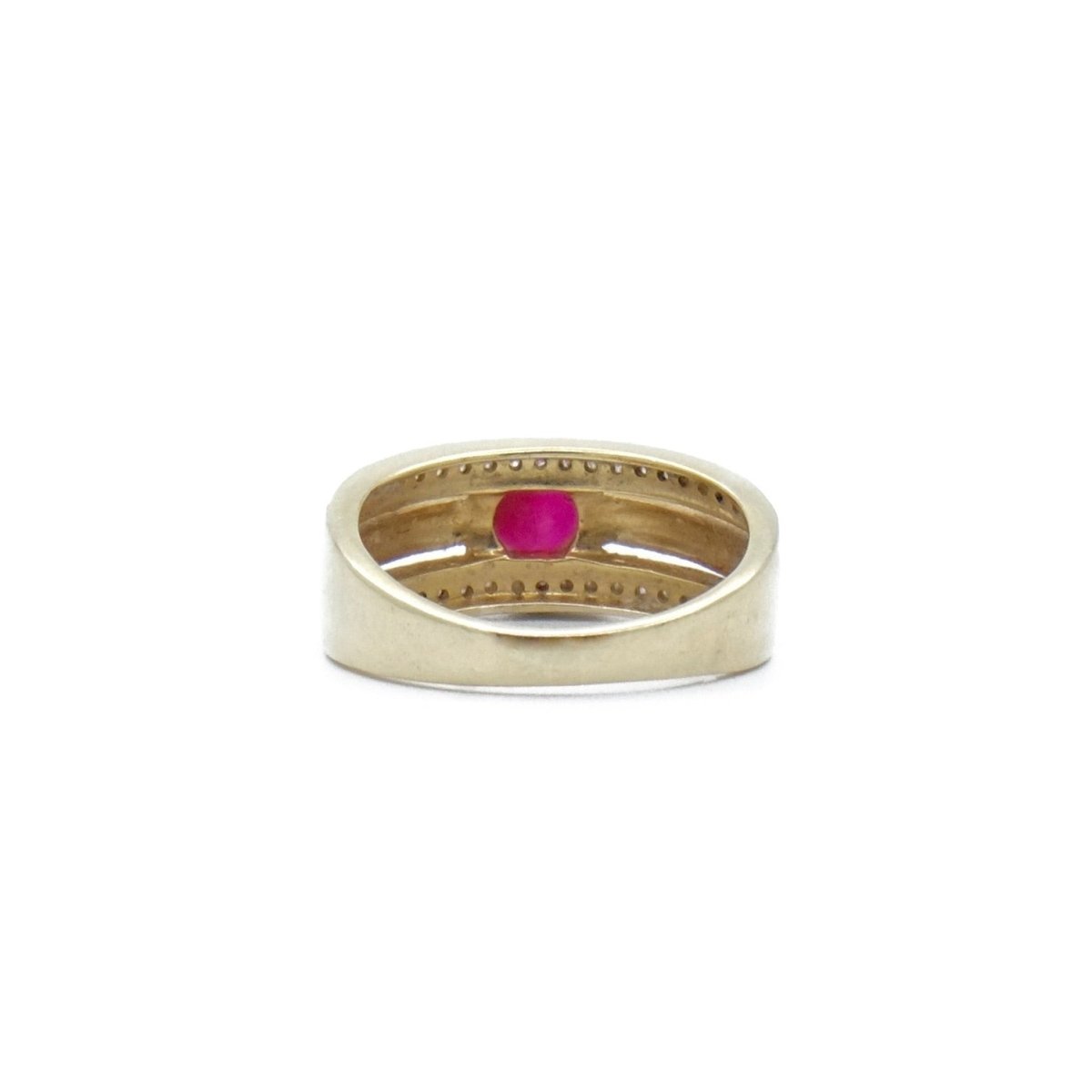 Bague Bandeau en or jaune, or blanc, rubis et diamants - Castafiore