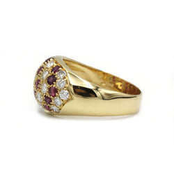Bague Bandeau en or jaune, rubis et diamants - Castafiore