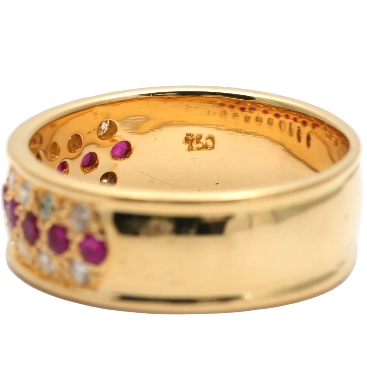 Bague Bandeau en or jaune, rubis et diamants - Castafiore