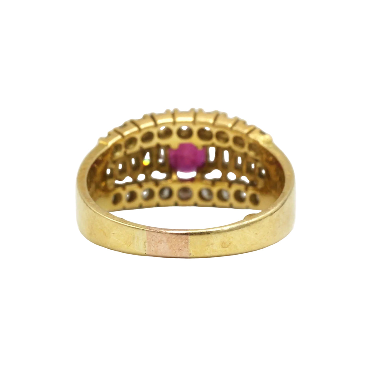 Ring Headband in yellow gold, rubies and diamonds - Castafiore