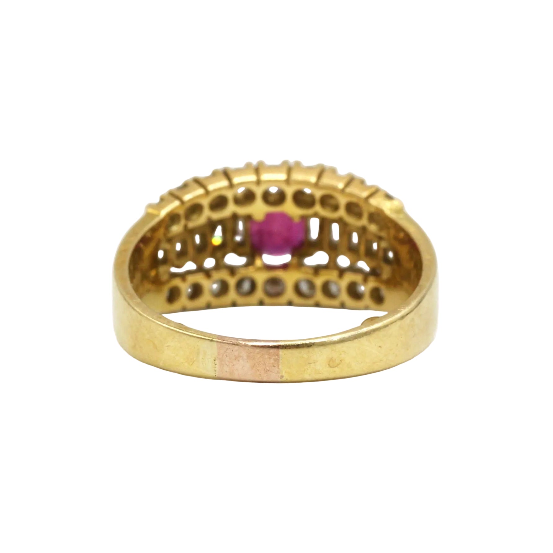 Ring Headband in yellow gold, rubies and diamonds - Castafiore