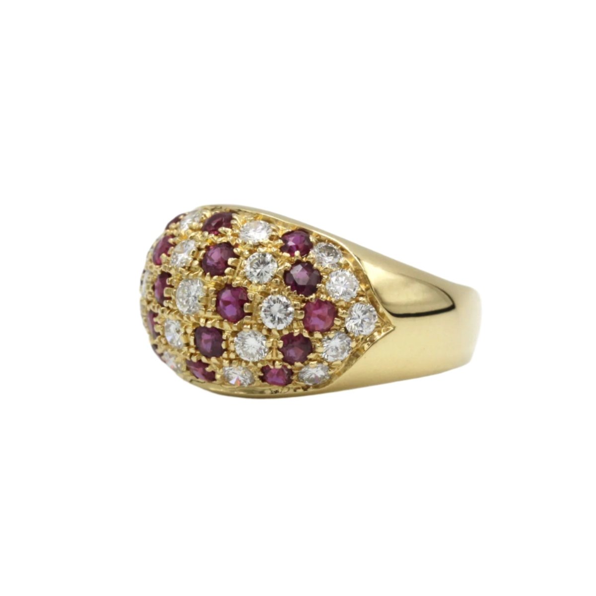 Bague Bandeau en or jaune, rubis et diamants - Castafiore