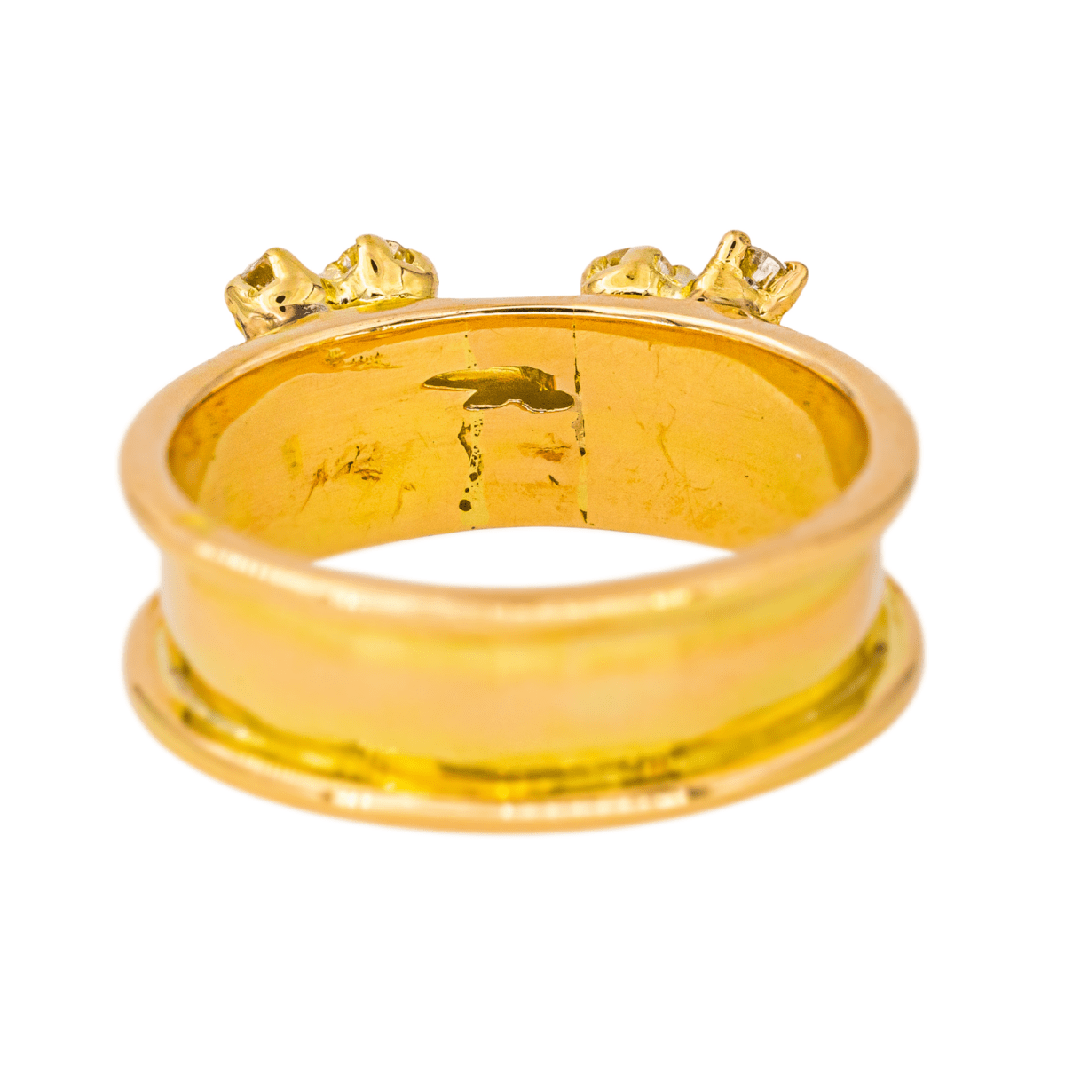 Bague Bandeau en or jaune, saphirs et diamants - Castafiore