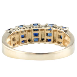 Bague Bandeau en or jaune, saphirs et diamants - Castafiore