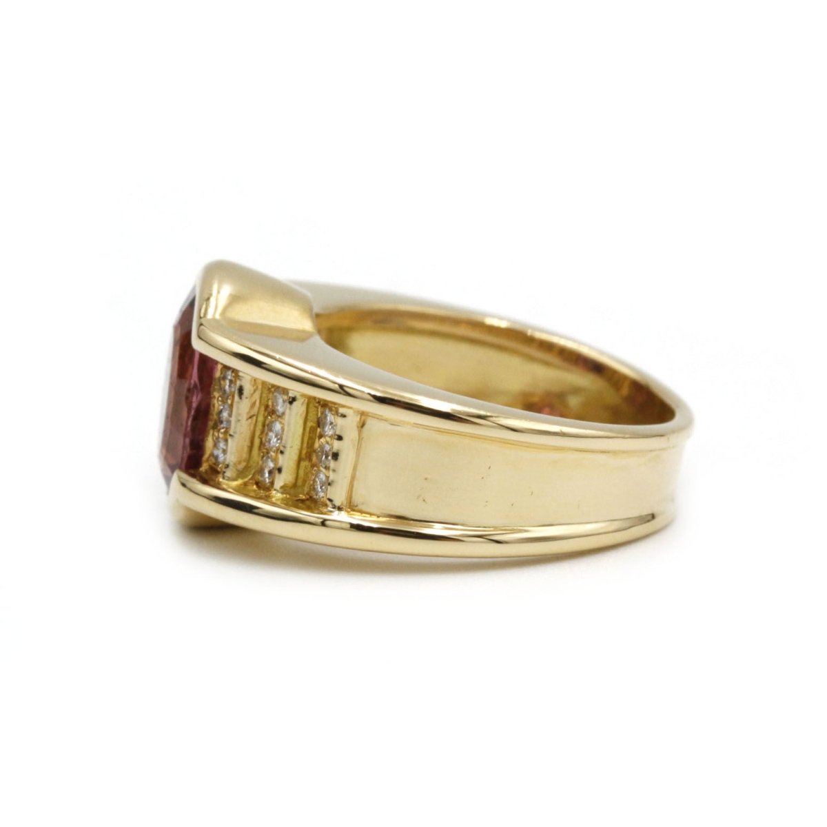 Bague Bandeau en or jaune, tourmaline et diamants - Castafiore