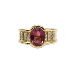 Bague Bandeau en or jaune, tourmaline et diamants - Castafiore