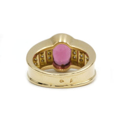Bague Bandeau en or jaune, tourmaline et diamants - Castafiore