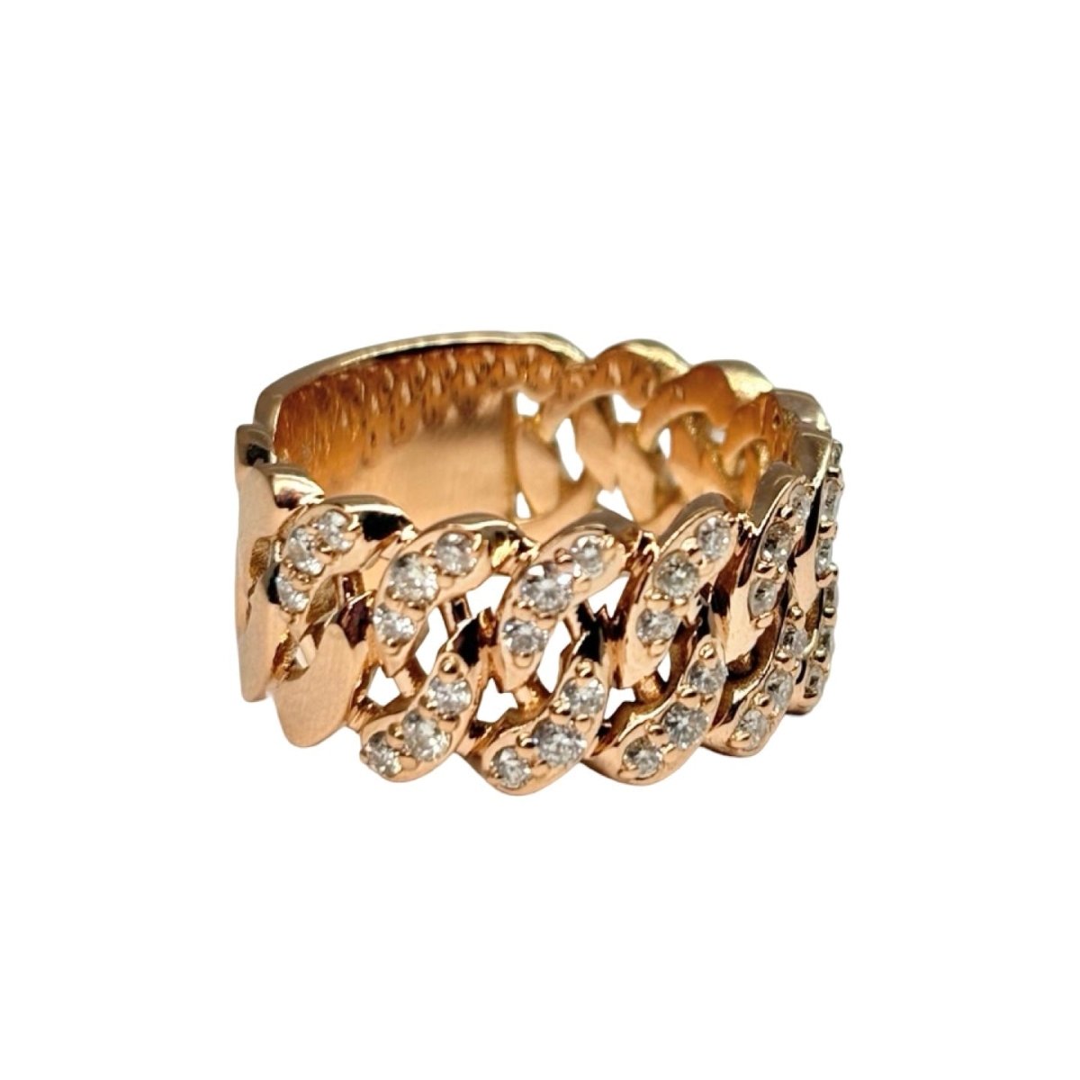 Bague Bandeau en or rose et diamants - Castafiore
