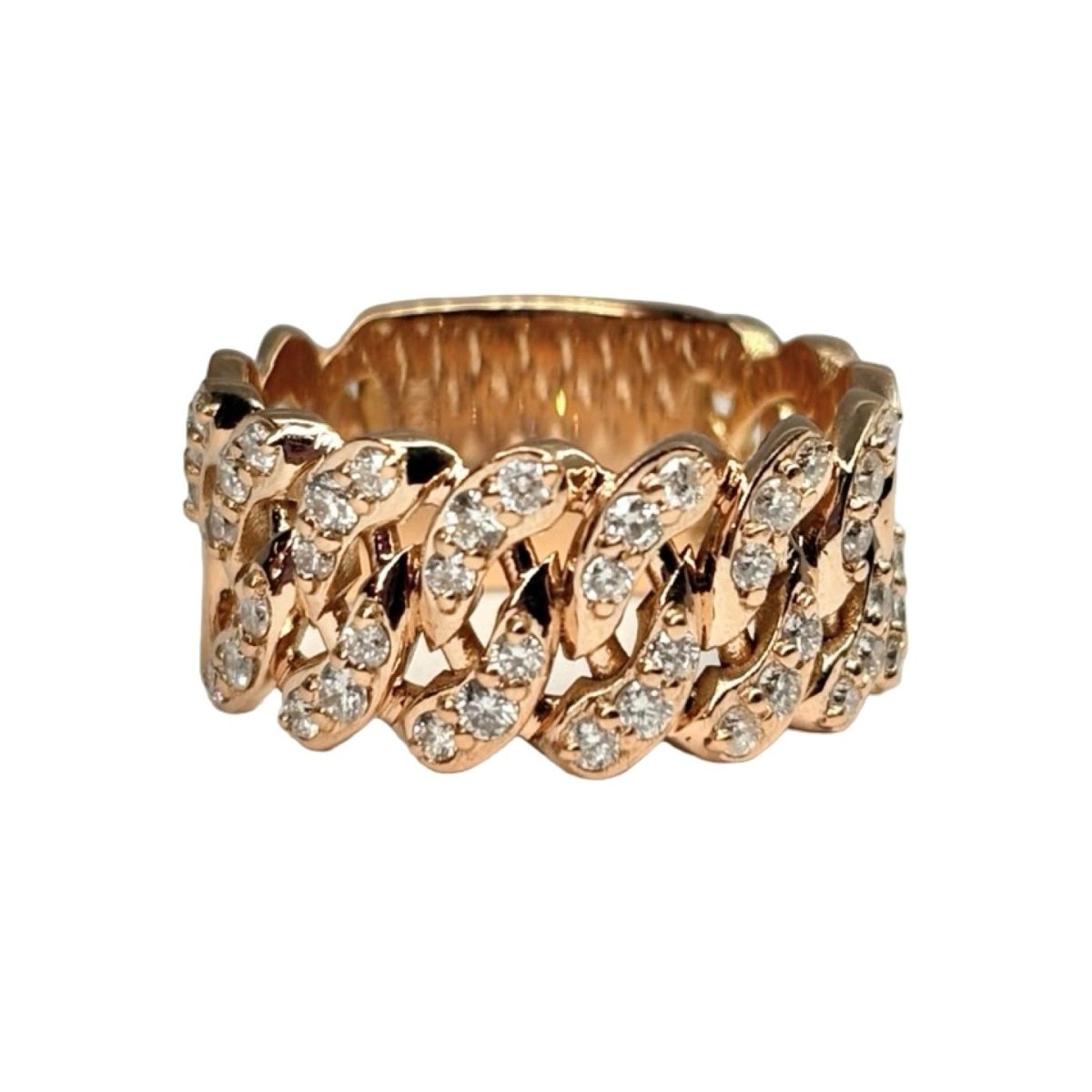 Bague Bandeau en or rose et diamants - Castafiore