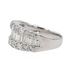 Bague Bandeau en Platine et Diamant - Castafiore