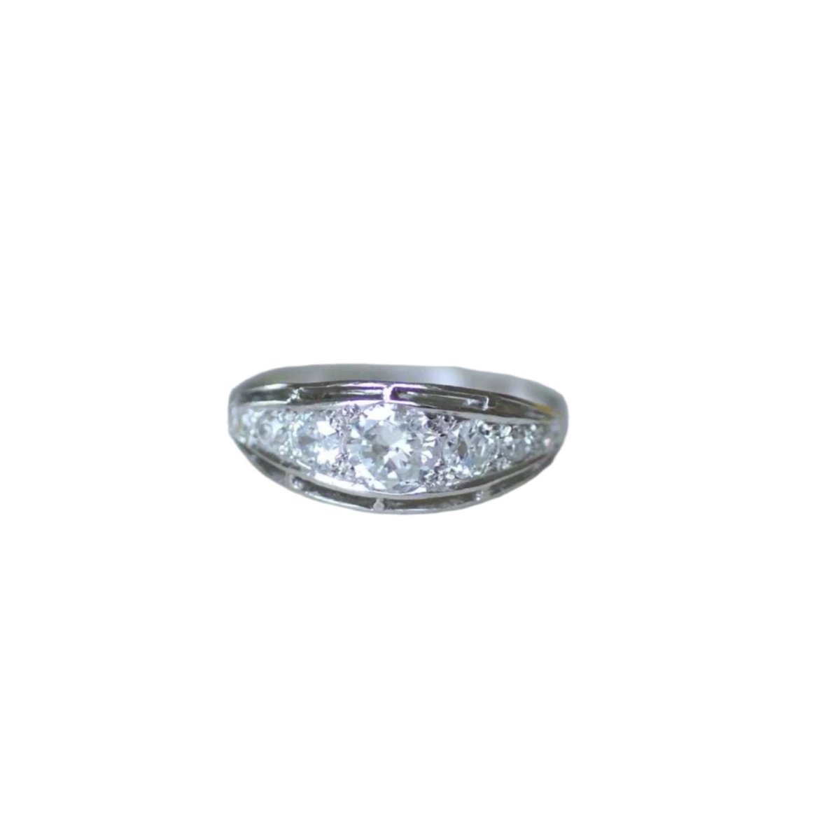 Bague Bandeau en platine et diamants - Castafiore