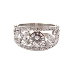 Bague Bandeau en platine et diamants - Castafiore