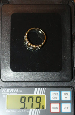 Bague bandeau godronnée deux ors et diamants - Castafiore