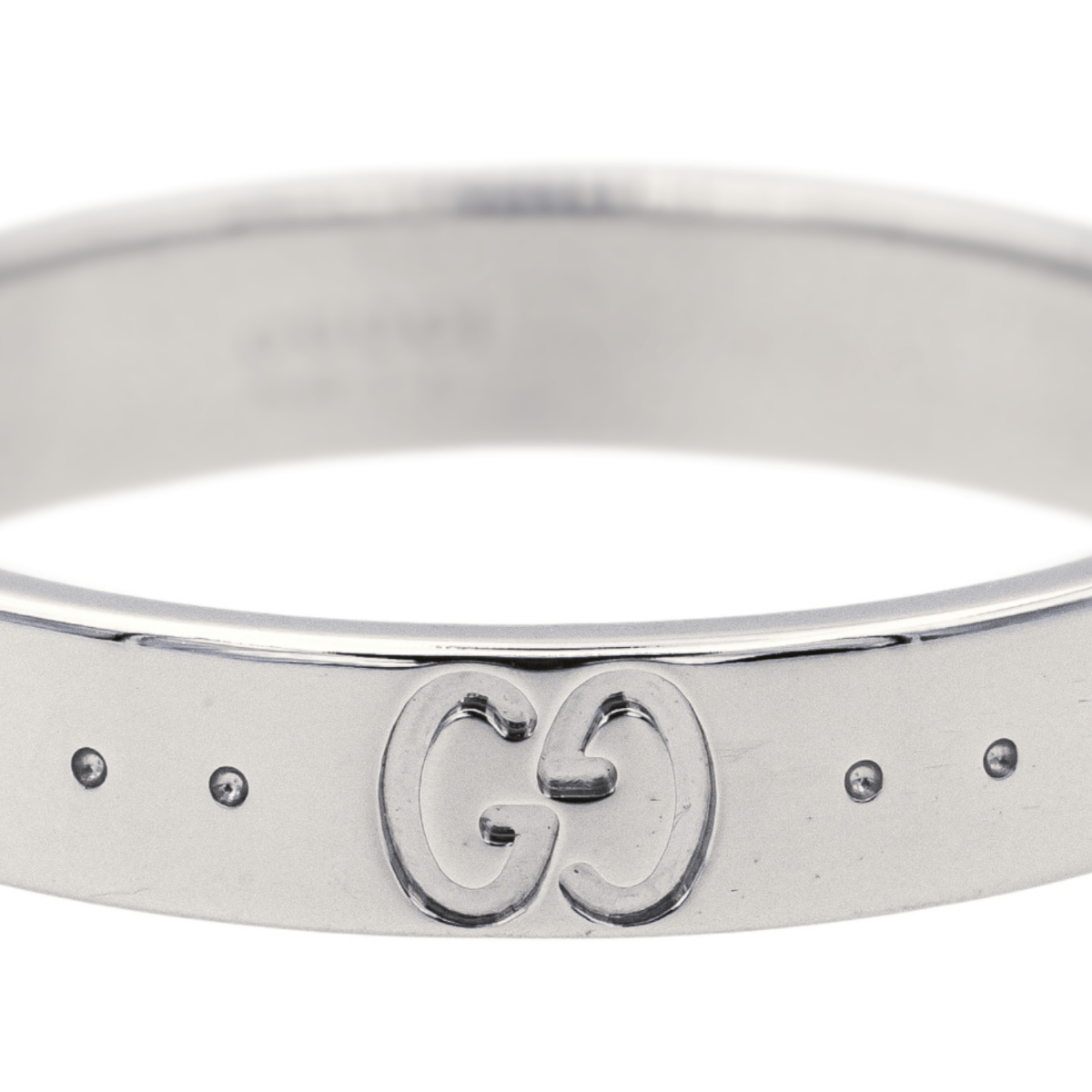 Bague Bandeau GUCCI "Fine Icon" en or blanc - Castafiore