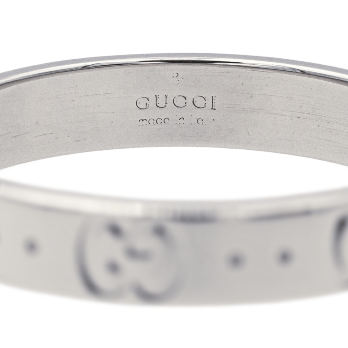 Bague Bandeau GUCCI "Fine Icon" en or blanc - Castafiore