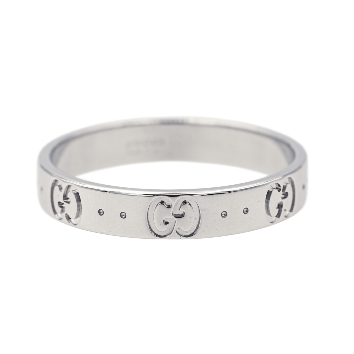 Bague Bandeau GUCCI "Fine Icon" en or blanc - Castafiore