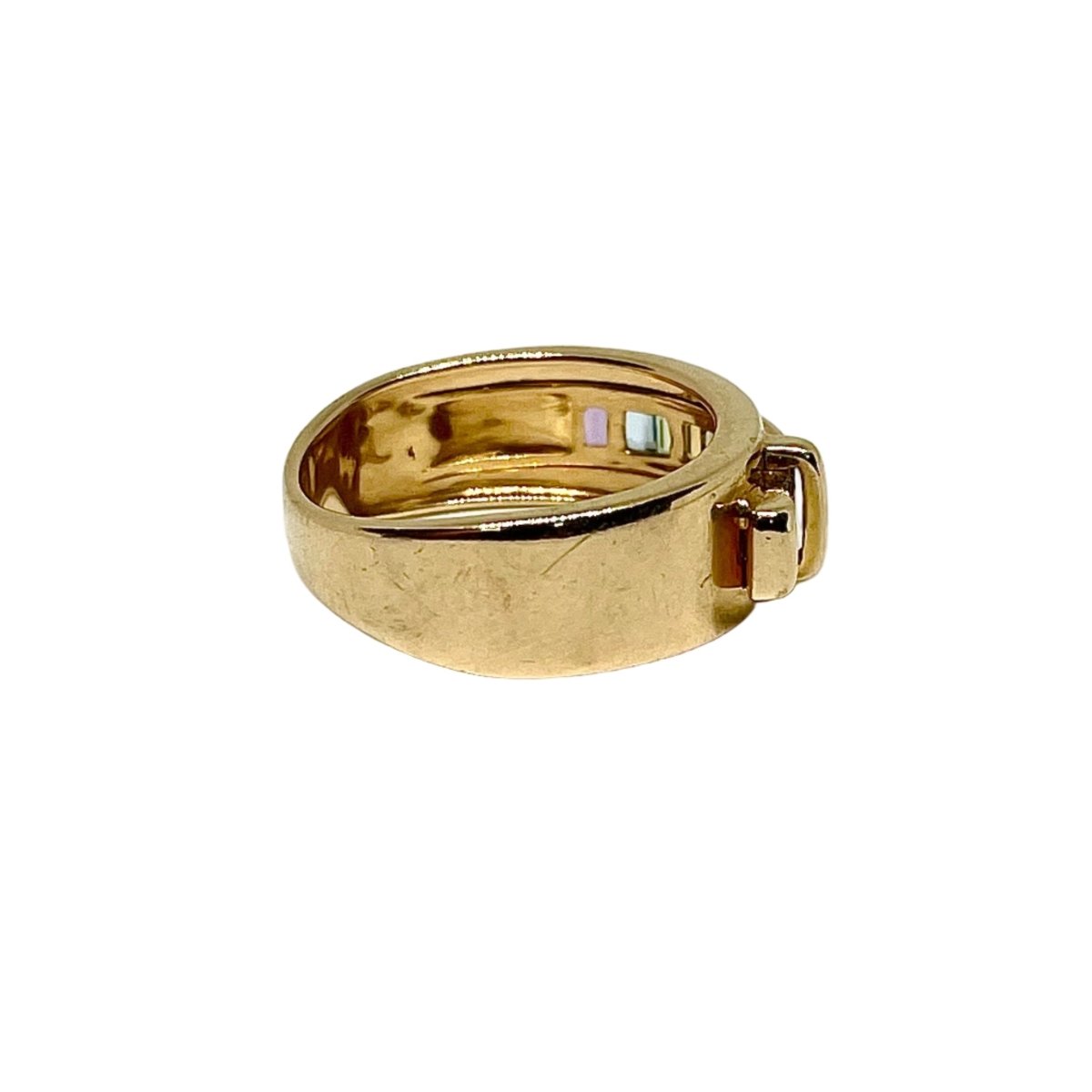 Bague Bandeau GUY LAROCHE "Ceinture" en or jaune, améthyste, topazes, péridots et citrines - Castafiore