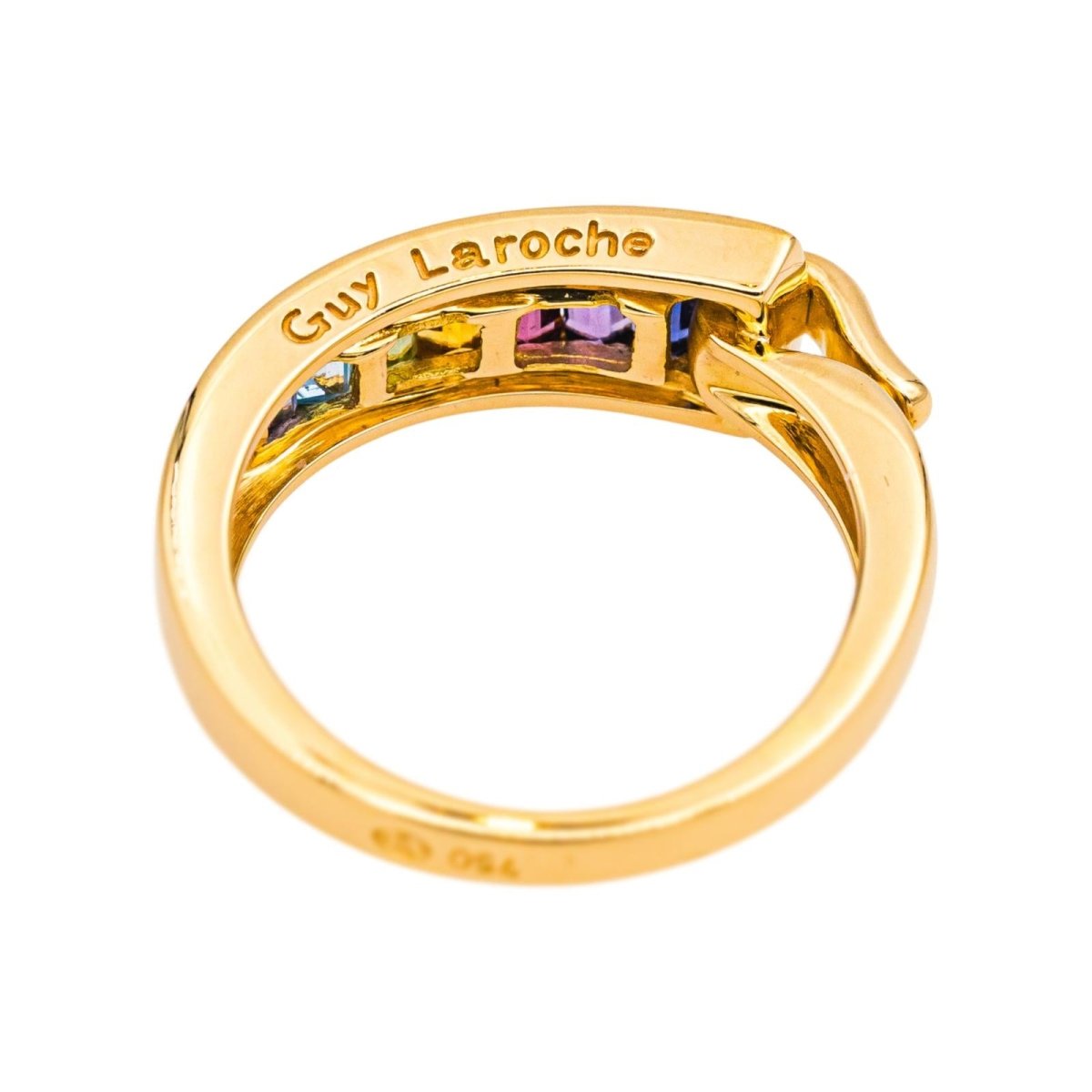 Bague Bandeau GUY LAROCHE en or jaune, améthyste, citrine, grenat, péridot et topaze - Castafiore